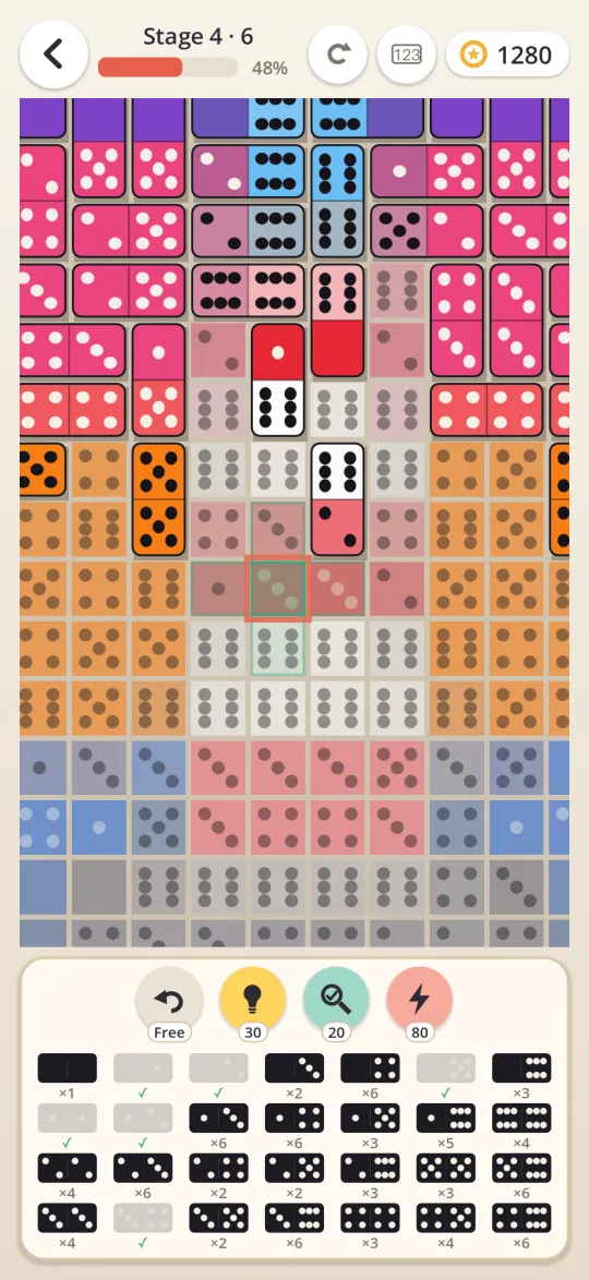 Placing dominoes to match the board