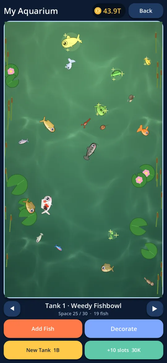An aquarium stocked with your catch