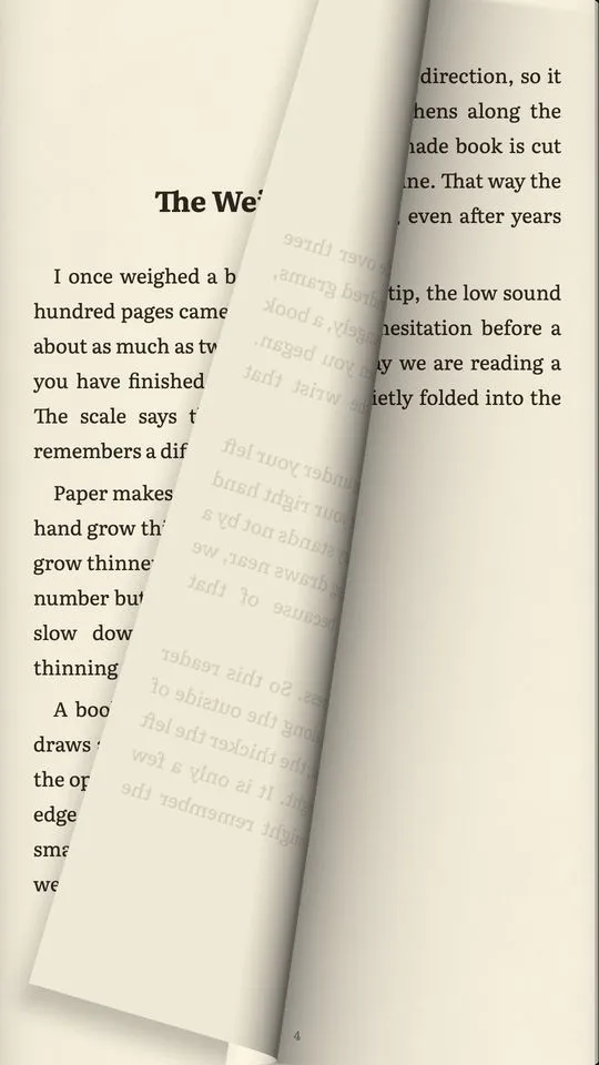 A page curling as it turns